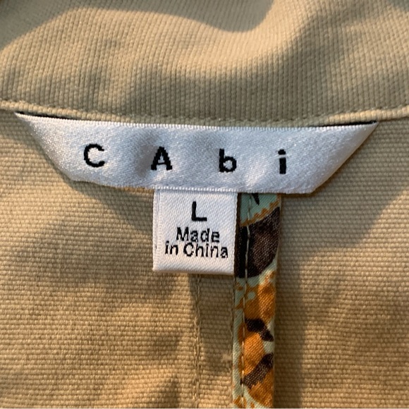 CAbi | Chamois Peplum Utility Jacket | Large | Khaki | #892 - Picture 5 of 12
